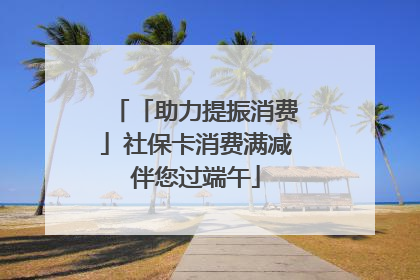 「助力提振消费」社保卡消费满减伴您过端午