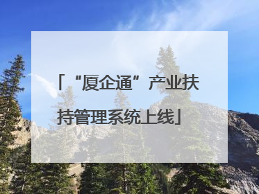 “厦企通”产业扶持管理系统上线