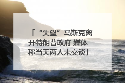 “失望”马斯克离开特朗普政府 媒体称当天两人未交谈