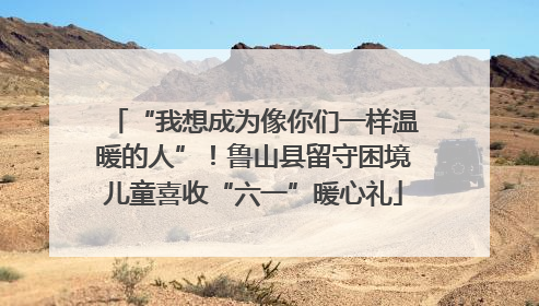 “我想成为像你们一样温暖的人”！鲁山县留守困境儿童喜收“六一”暖心礼