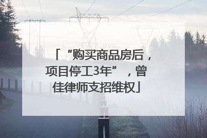“购买商品房后，项目停工3年”，曾佳律师支招维权