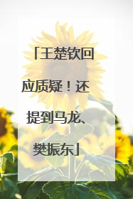 王楚钦回应质疑！还提到马龙、樊振东