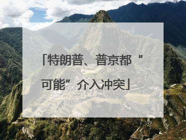 特朗普、普京都“可能”介入冲突