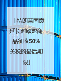 特朗普同意延长对欧盟商品征收50%关税的最后期限