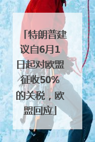 特朗普建议自6月1日起对欧盟征收50%的关税，欧盟回应