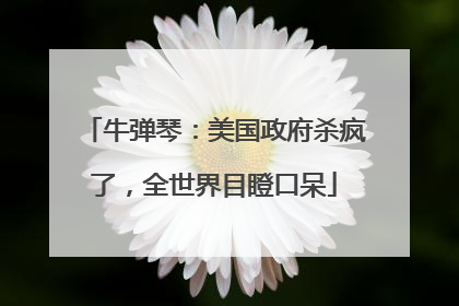 牛弹琴：美国政府杀疯了，全世界目瞪口呆