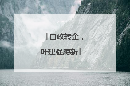 由政转企，叶建强履新