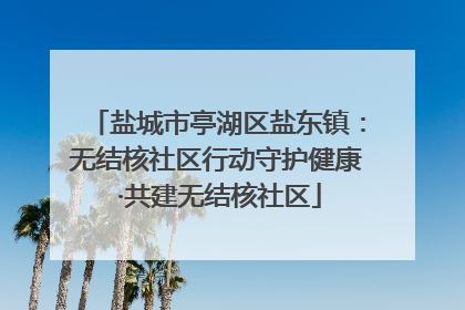 盐城市亭湖区盐东镇：无结核社区行动守护健康 ·共建无结核社区