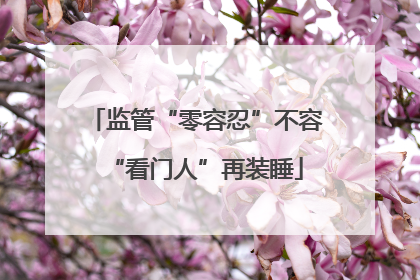 监管“零容忍”不容“看门人”再装睡