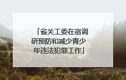 省关工委在宿调研预防和减少青少年违法犯罪工作