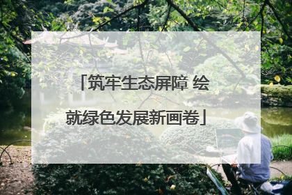 筑牢生态屏障 绘就绿色发展新画卷