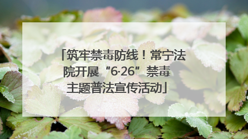 筑牢禁毒防线！常宁法院开展“6·26”禁毒主题普法宣传活动