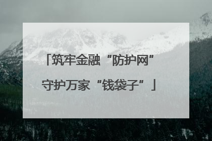 筑牢金融“防护网” 守护万家“钱袋子”
