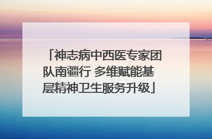 神志病中西医专家团队南疆行 多维赋能基层精神卫生服务升级
