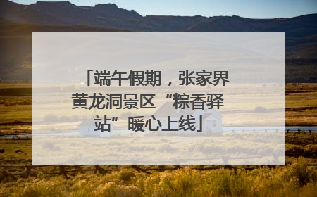 端午假期，张家界黄龙洞景区“粽香驿站”暖心上线