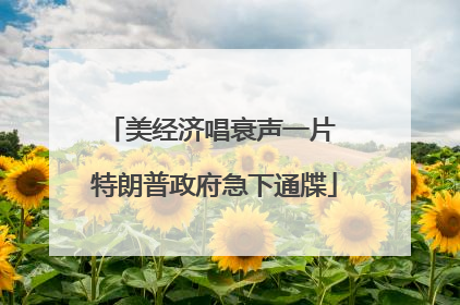 美经济唱衰声一片 特朗普政府急下通牒