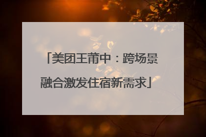 美团王莆中：跨场景融合激发住宿新需求