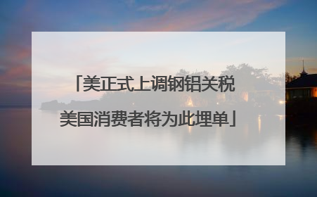 美正式上调钢铝关税 美国消费者将为此埋单