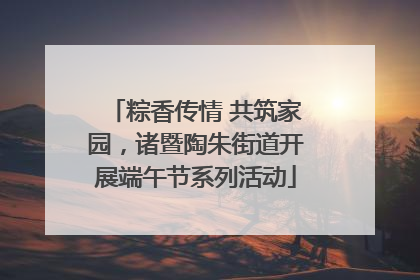 粽香传情 共筑家园，诸暨陶朱街道开展端午节系列活动