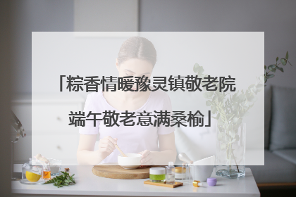 粽香情暖豫灵镇敬老院 端午敬老意满桑榆