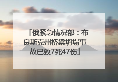 俄紧急情况部：布良斯克州桥梁坍塌事故已致7死47伤
