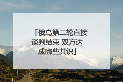 俄乌第二轮直接谈判结束 双方达成哪些共识