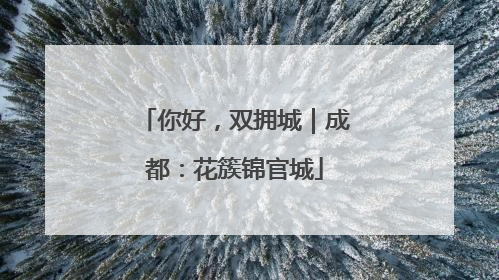 你好，双拥城｜成都：花簇锦官城