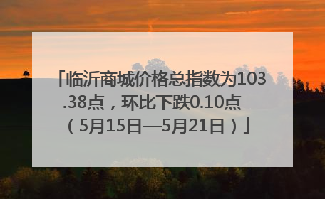临沂商城价格总指数为103.38点，环比下跌0.10点（5月15日—5月21日）