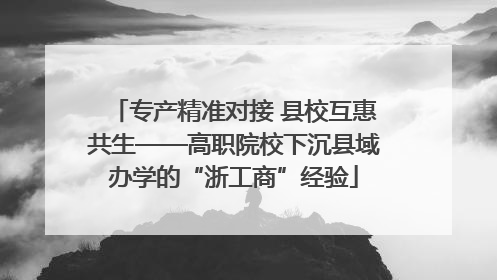 专产精准对接 县校互惠共生——高职院校下沉县域办学的“浙工商”经验