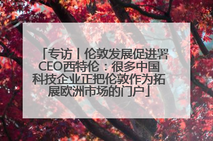 专访丨伦敦发展促进署CEO西特伦：很多中国科技企业正把伦敦作为拓展欧洲市场的门户