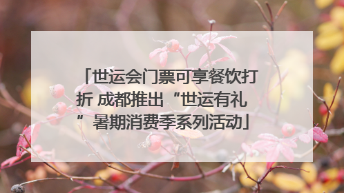 世运会门票可享餐饮打折 成都推出“世运有礼”暑期消费季系列活动