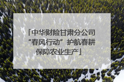 中华财险甘肃分公司“春风行动”护航春耕 保障农业生产