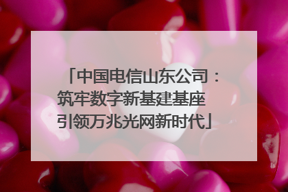 中国电信山东公司：筑牢数字新基建基座 引领万兆光网新时代
