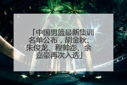 中国男篮最新集训名单公布，胡金秋、朱俊龙、程帅澎、余嘉豪再次入选