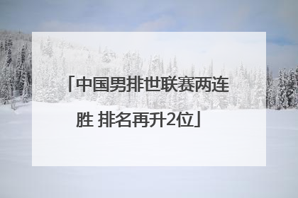 中国男排世联赛两连胜 排名再升2位