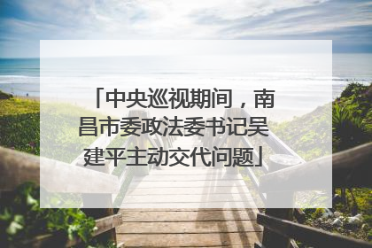 中央巡视期间，南昌市委政法委书记吴建平主动交代问题