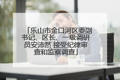 乐山市金口河区委副书记、区长、一级调研员安沛然 接受纪律审查和监察调查
