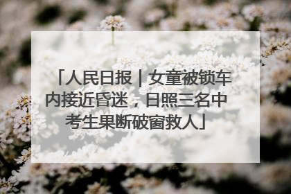 人民日报｜女童被锁车内接近昏迷，日照三名中考生果断破窗救人