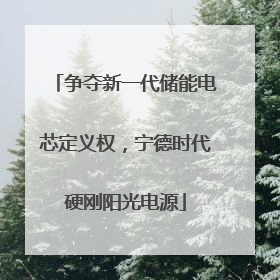 争夺新一代储能电芯定义权，宁德时代硬刚阳光电源