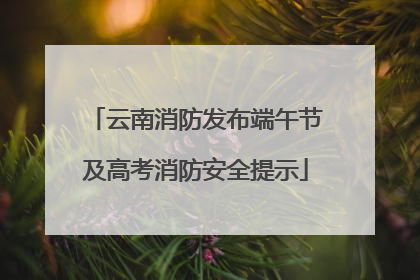 云南消防发布端午节及高考消防安全提示