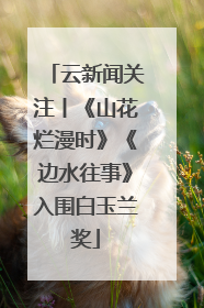 云新闻关注丨《山花烂漫时》《边水往事》入围白玉兰奖