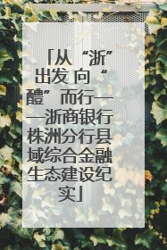 从“浙”出发 向“醴”而行——浙商银行株洲分行县域综合金融生态建设纪实
