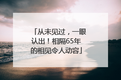 从未见过，一眼认出！相隔65年的相见令人动容