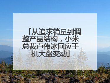 从追求销量到调整产品结构，小米总裁卢伟冰回应手机大盘变动