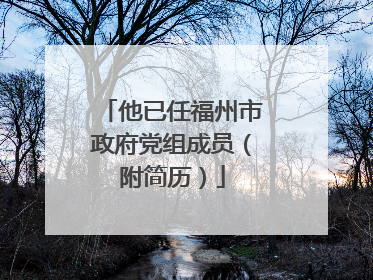 他已任福州市政府党组成员（附简历）