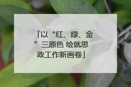 以“红、绿、金”三原色 绘就思政工作新画卷