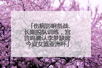 伤病影响备战、长期脱队训练，宫鲁鸣确认李梦缺席今夏女篮亚洲杯