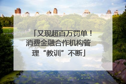 又现超百万罚单！消费金融合作机构管理“教训”不断