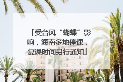 受台风“蝴蝶”影响，海南多地停课，复课时间另行通知