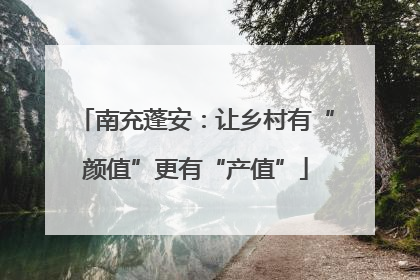 南充蓬安：让乡村有“颜值”更有“产值”